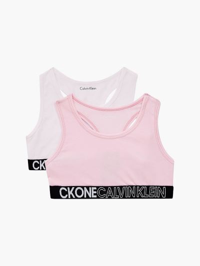Calvin Klein Ruhák HU018431 | Calvin Klein CK One Organic Cotton Lány Bralette Fehér / Rózsaszín